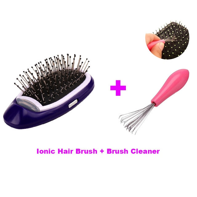 Ionic Hair Brush Portable Electric Hairbrush Anti Static Magic Negative ion Hair Massage Comb no more frizz Hair Styler dropship